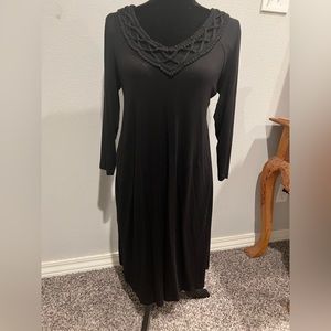 Karen Kane black dress ( rayon/spandex) jersey feel.  Size L.